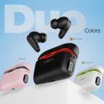 VIDA Beats Duo Black Ember Earbuds: 40H Playback, Smart-View Display & Bluetooth 5.4