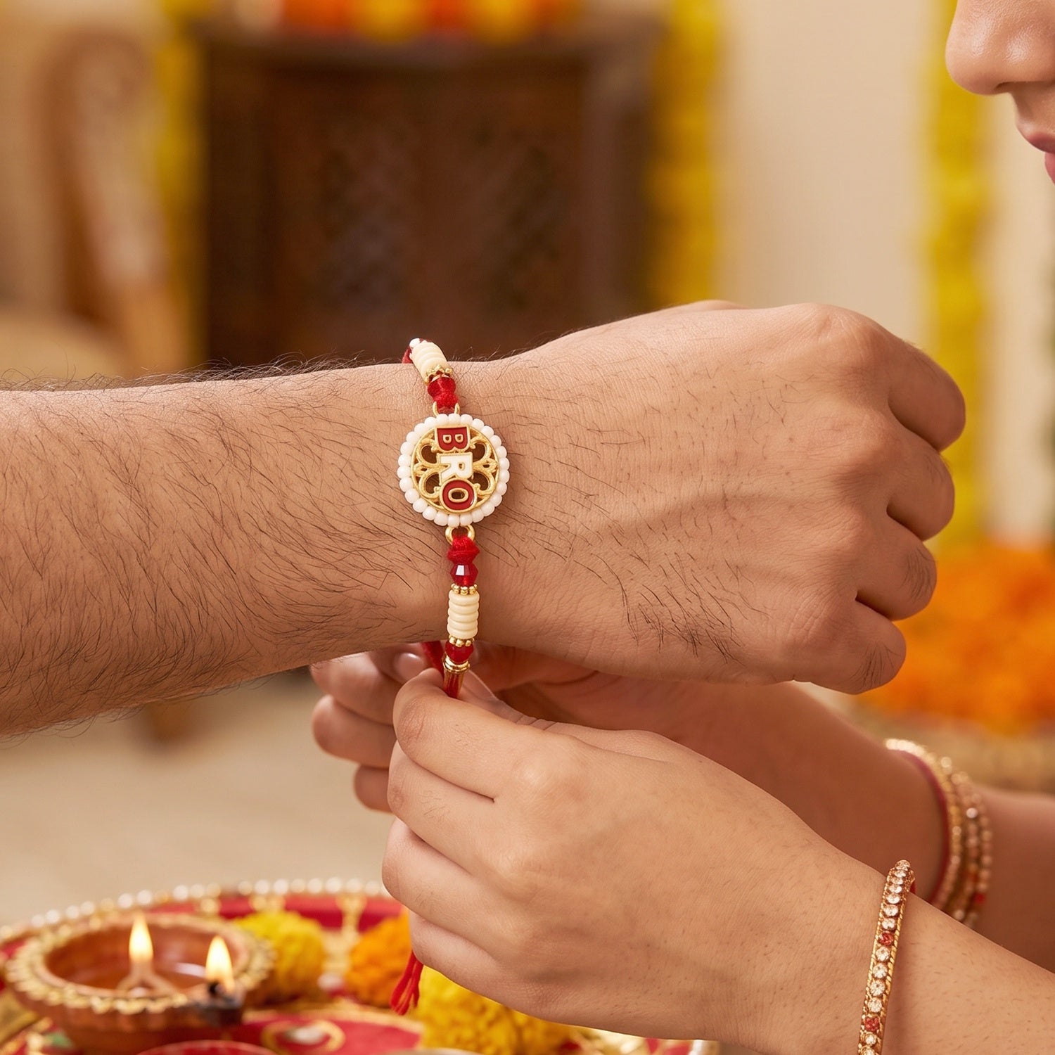 Stylish BRO Letter Designer Rakhi for Brother - Raksha Bandhan Gift - Image 2