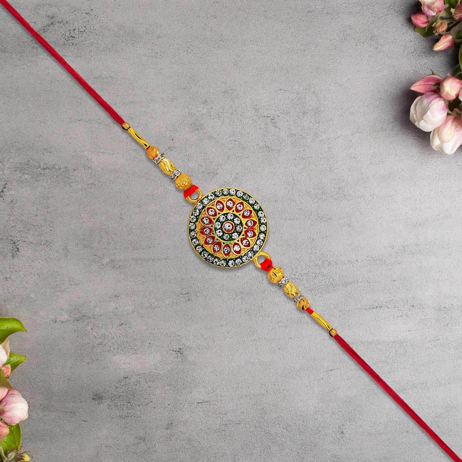 Elegant Traditional Rakhi for Brother on Rakshabandhan - Image 2