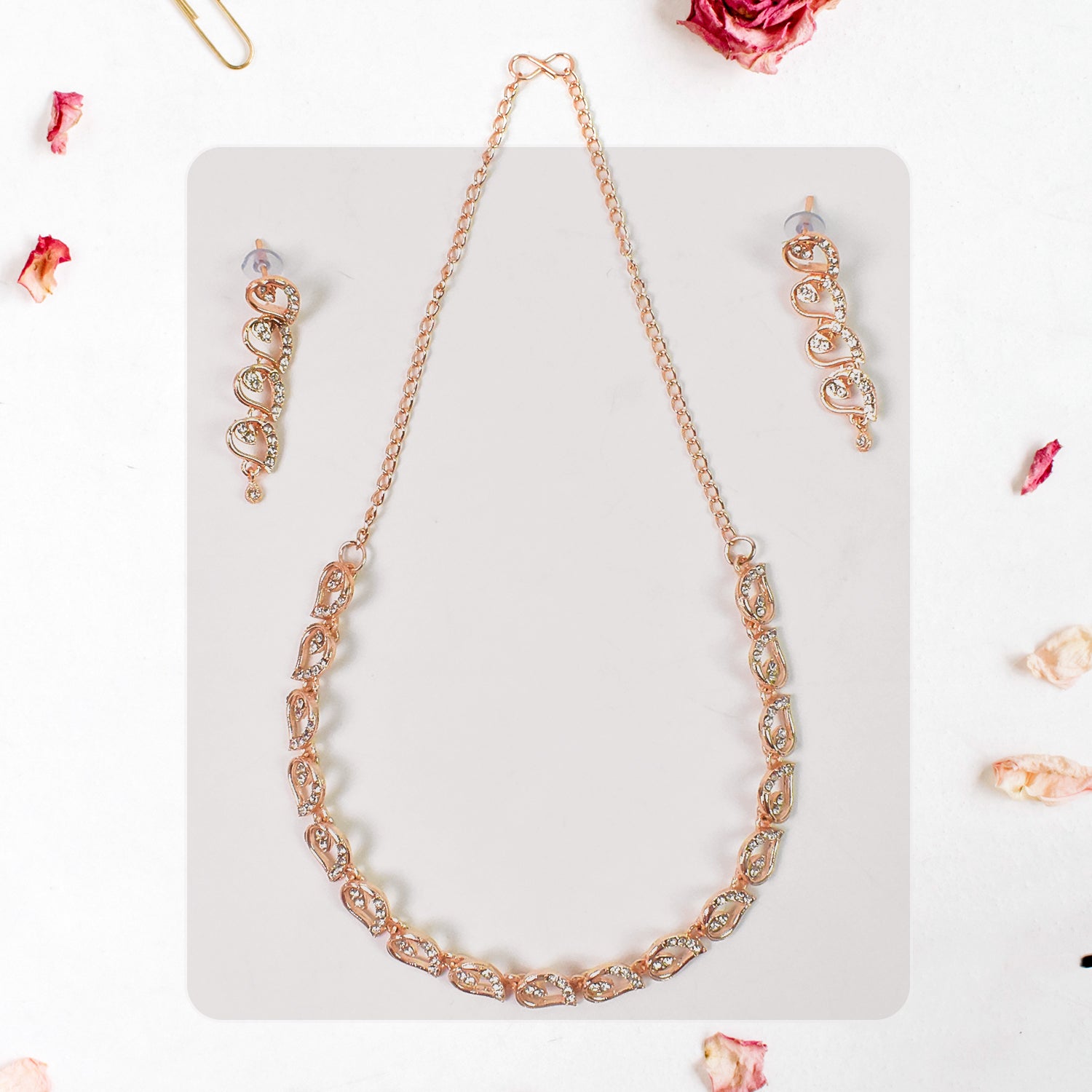 Sparkling Crystal Necklace Set – Elegant Jewellery for Women | BW - Image 2
