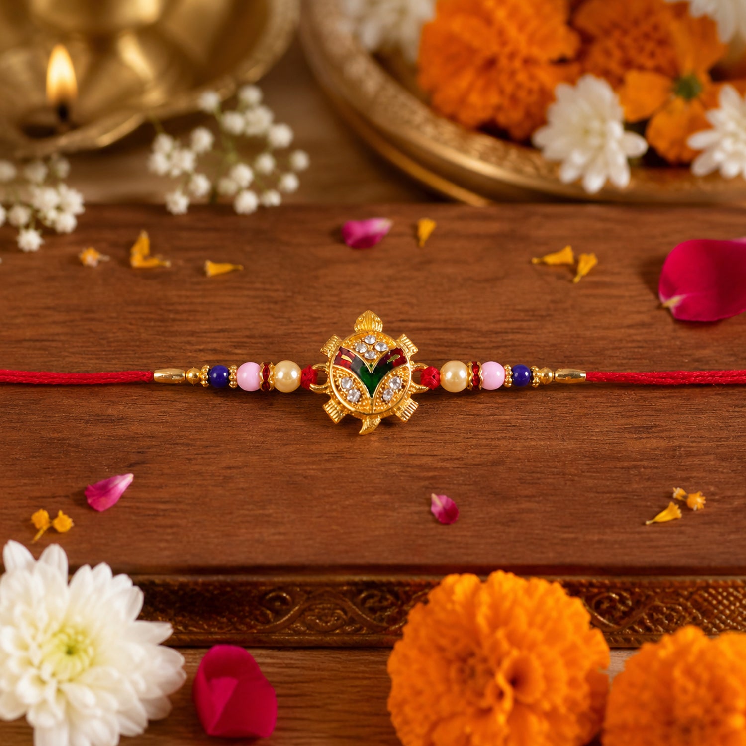 Traditional Tortoise Charm Rakhi for Brother & Sister on Rakshabandhan - Image 3