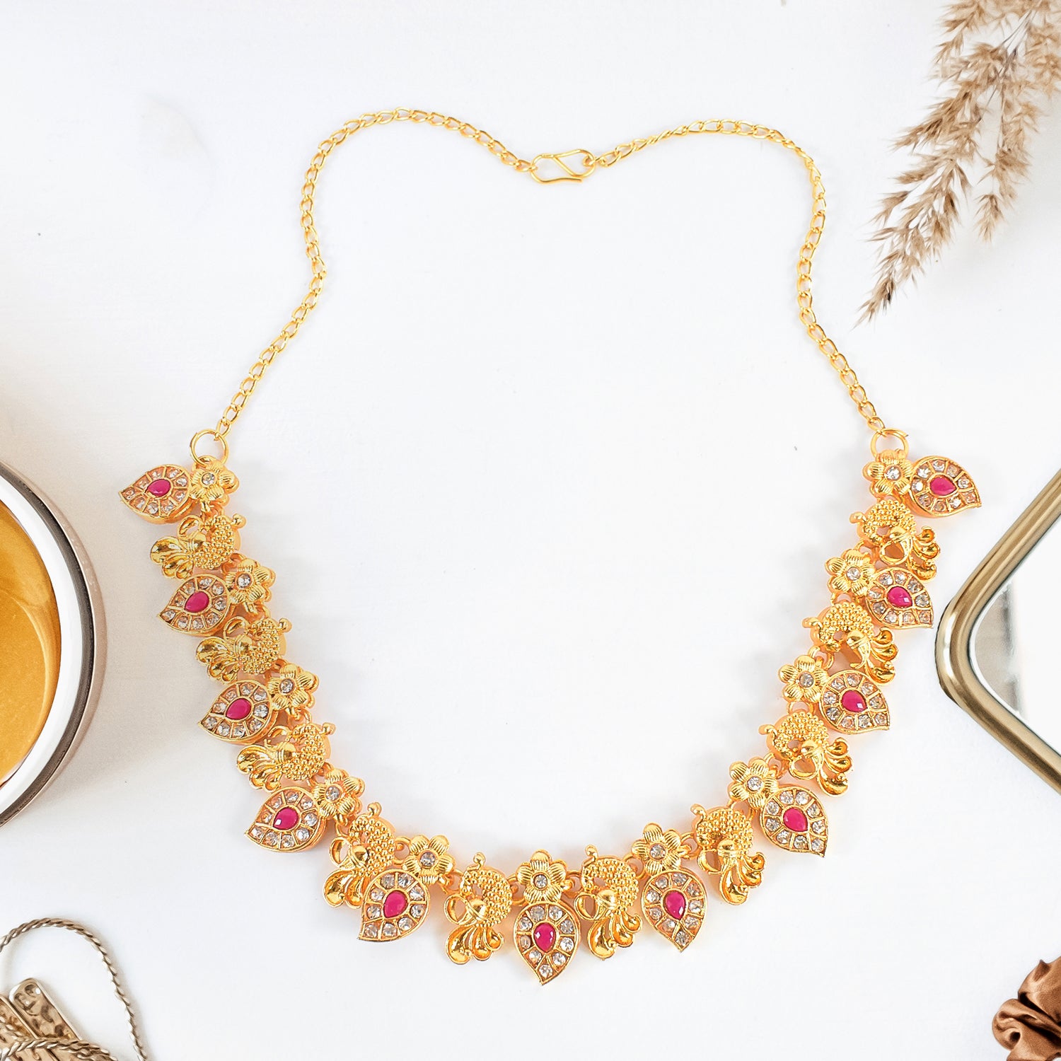 Maharashtrian Traditional Jewellery Set – Elegant Blue & Gold Design - Image 2