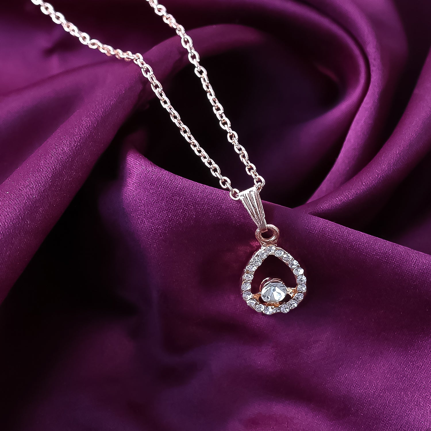 Teardrop Pendant Necklace – Vintage Crystal Rhinestone Jewelry - Image 4