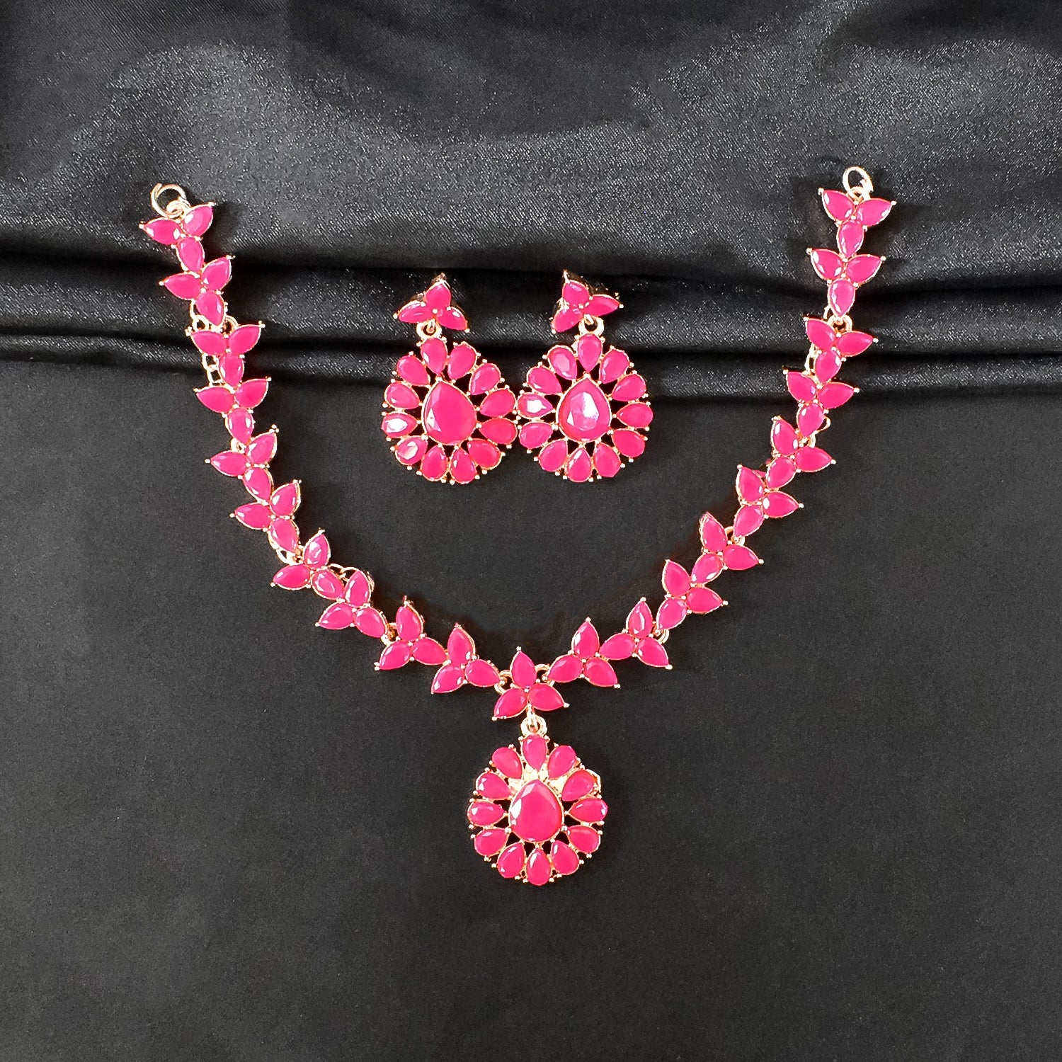 Pink Diamond Necklace Set – Elegant Jewellery for Women | BW - Image 3