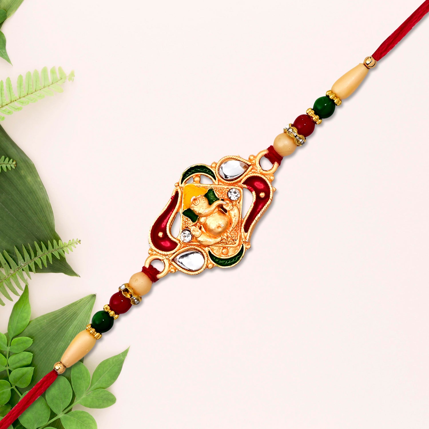 Ganpati Bappa Ki Rakhi – Elegant Traditional Raksha Bandhan Gift - Image 2