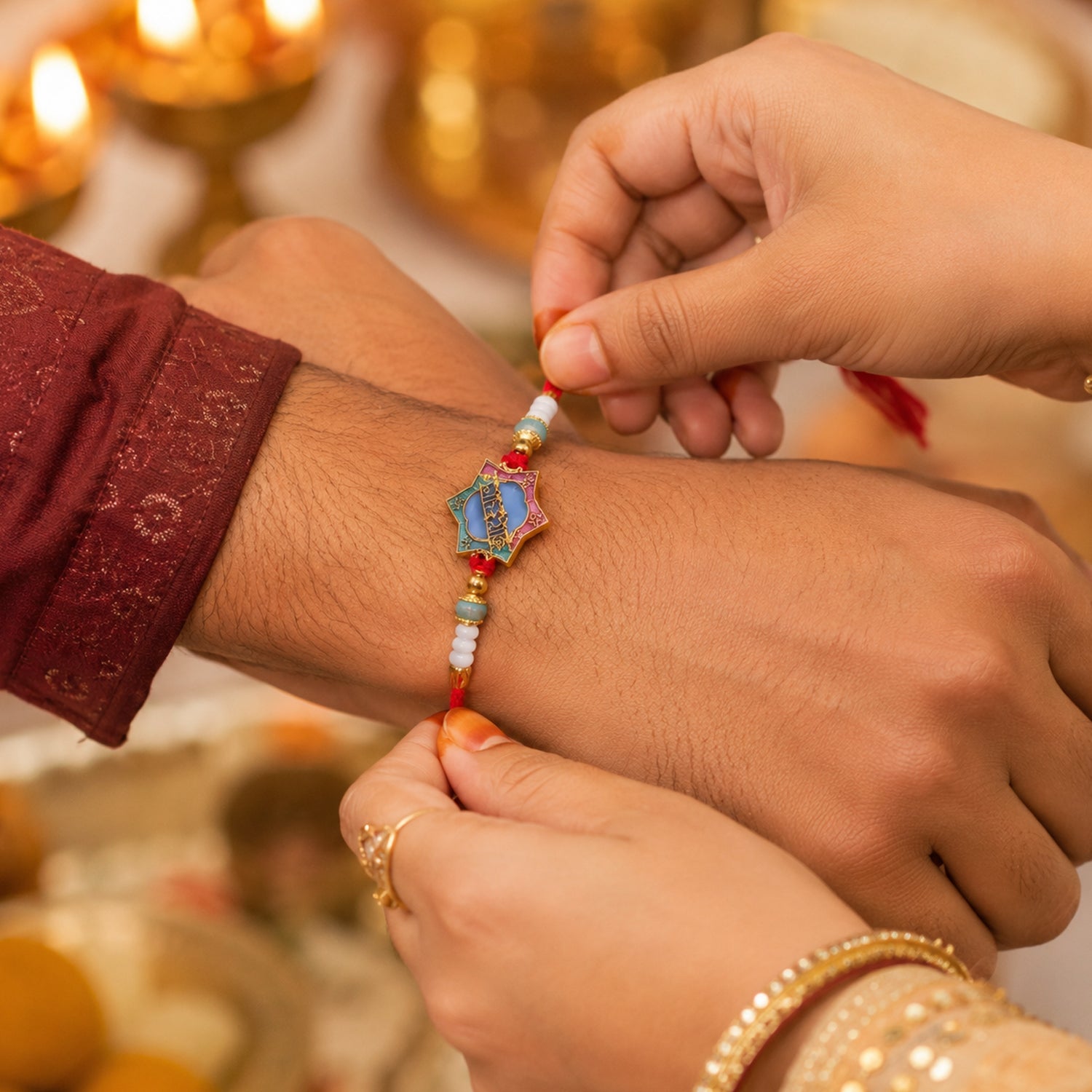 Khatu Shyam Colorful Beads Rakhi for Rakshabandhan Celebration for Bhai - Image 2