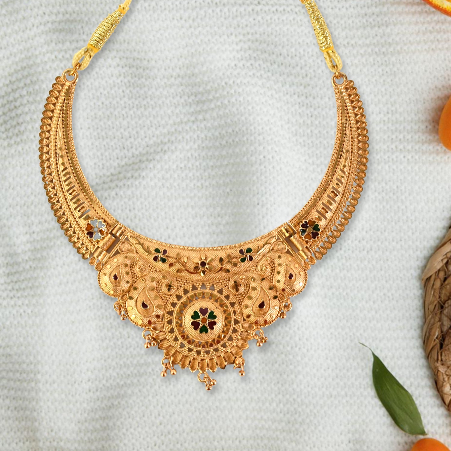 Gold-Plated Necklace Set – Elegant Traditional Jewellery | BW - Image 3