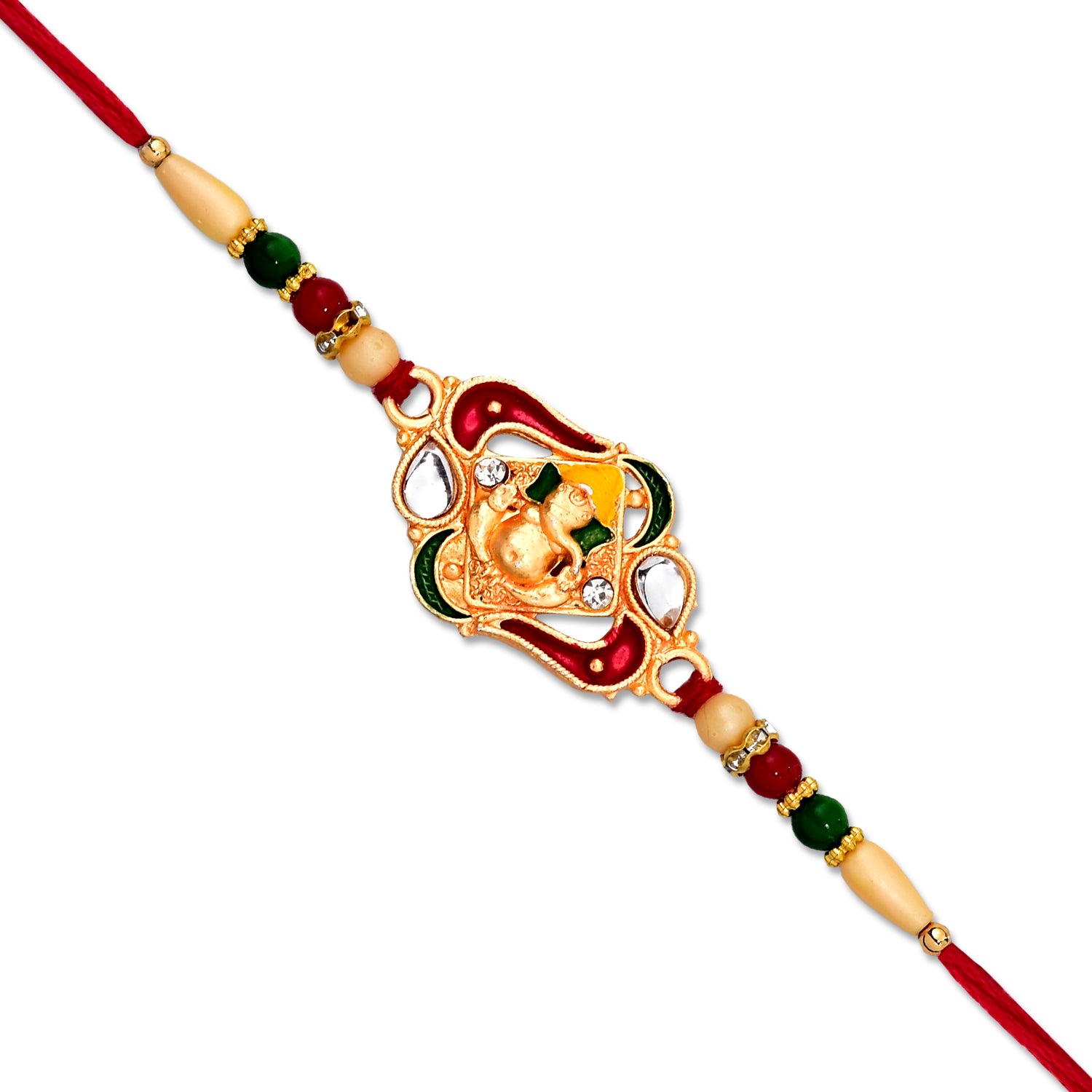 Ganpati Bappa Ki Rakhi – Elegant Traditional Raksha Bandhan Gift - Image 3