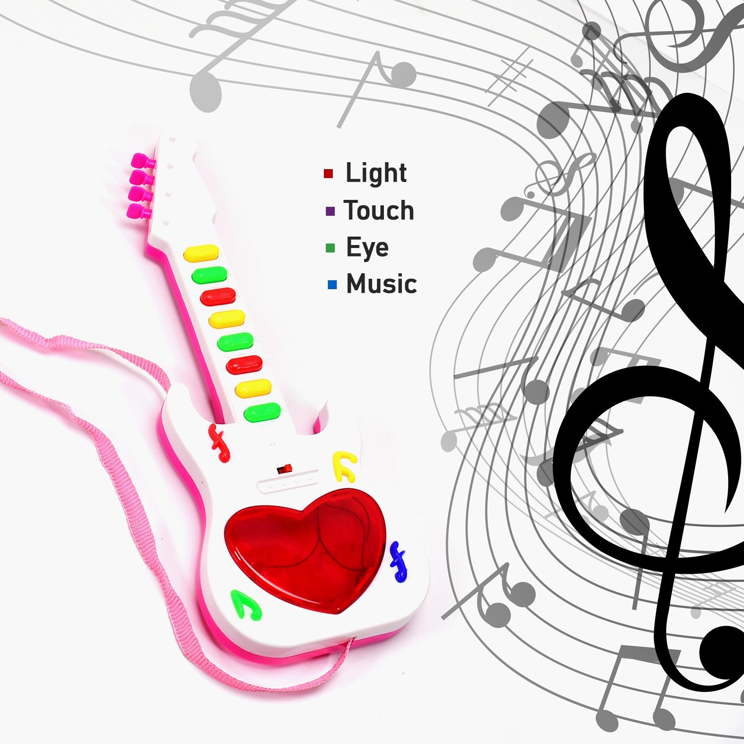 Kids Mini Guitar Toy – Battery Operated & Light-Up | Colorful Creations - Image 2