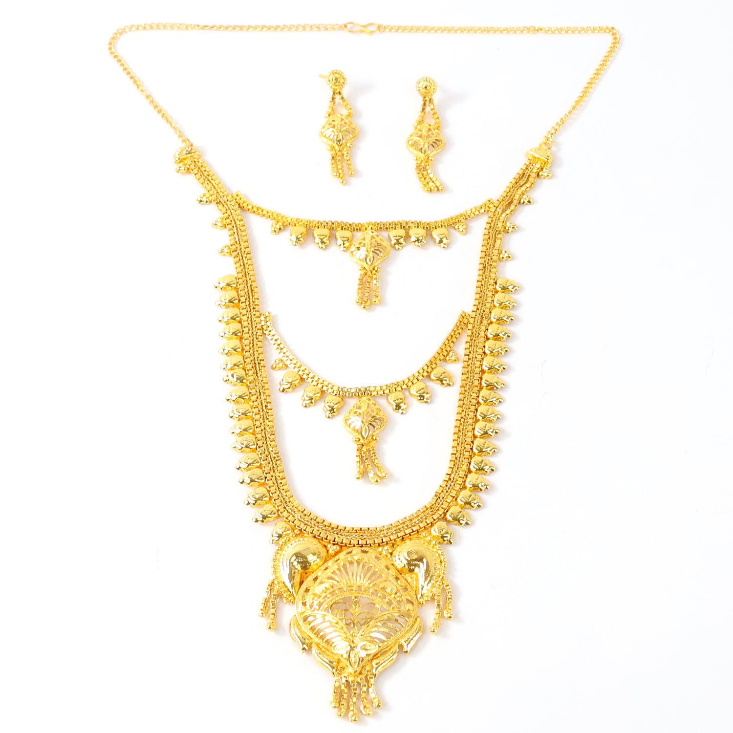Brass Gold Rani Haar Necklace Set – Elegant Traditional Jewellery - Image 4