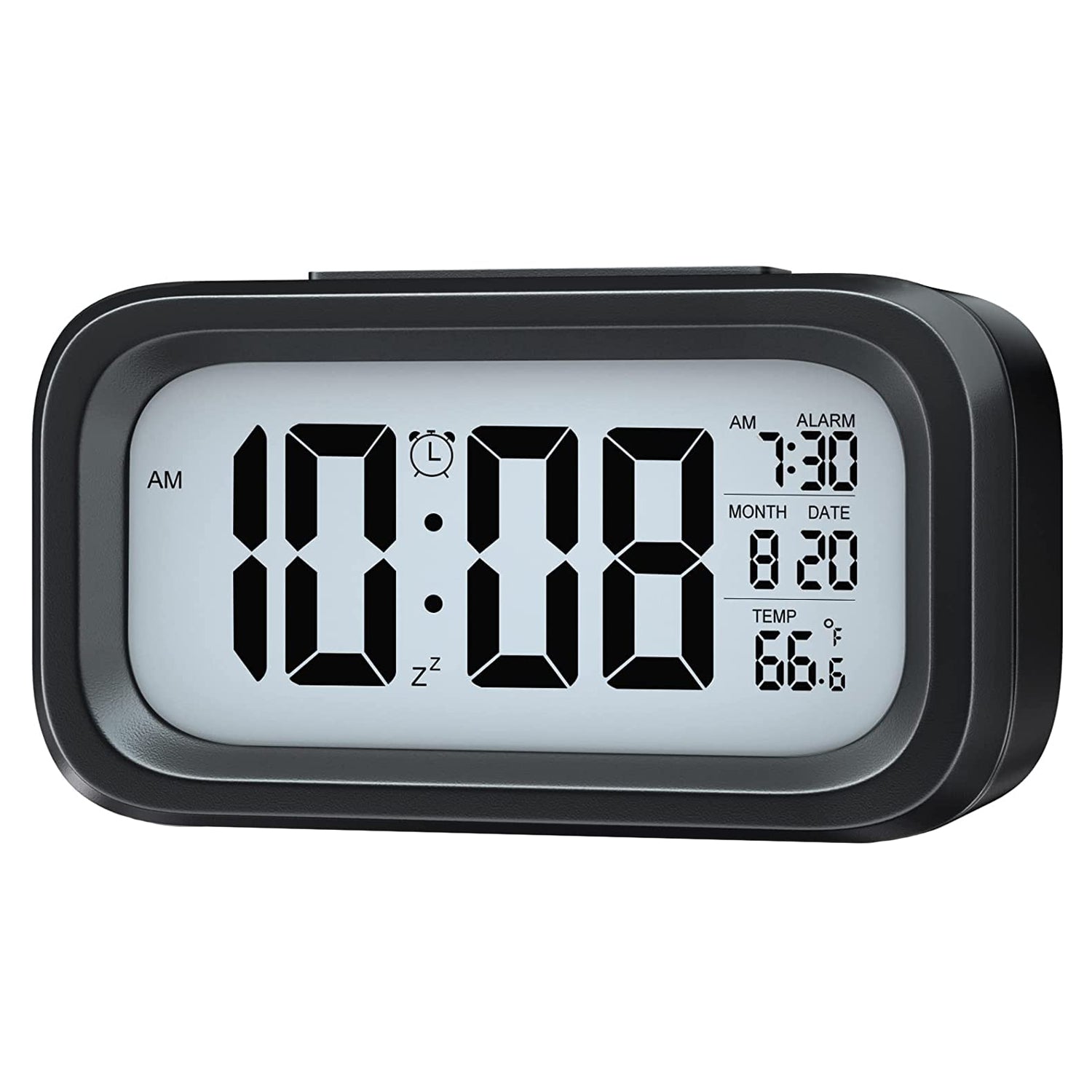 Digital LCD Alarm Clock – Backlit Display with Time & Temperature - Image 4