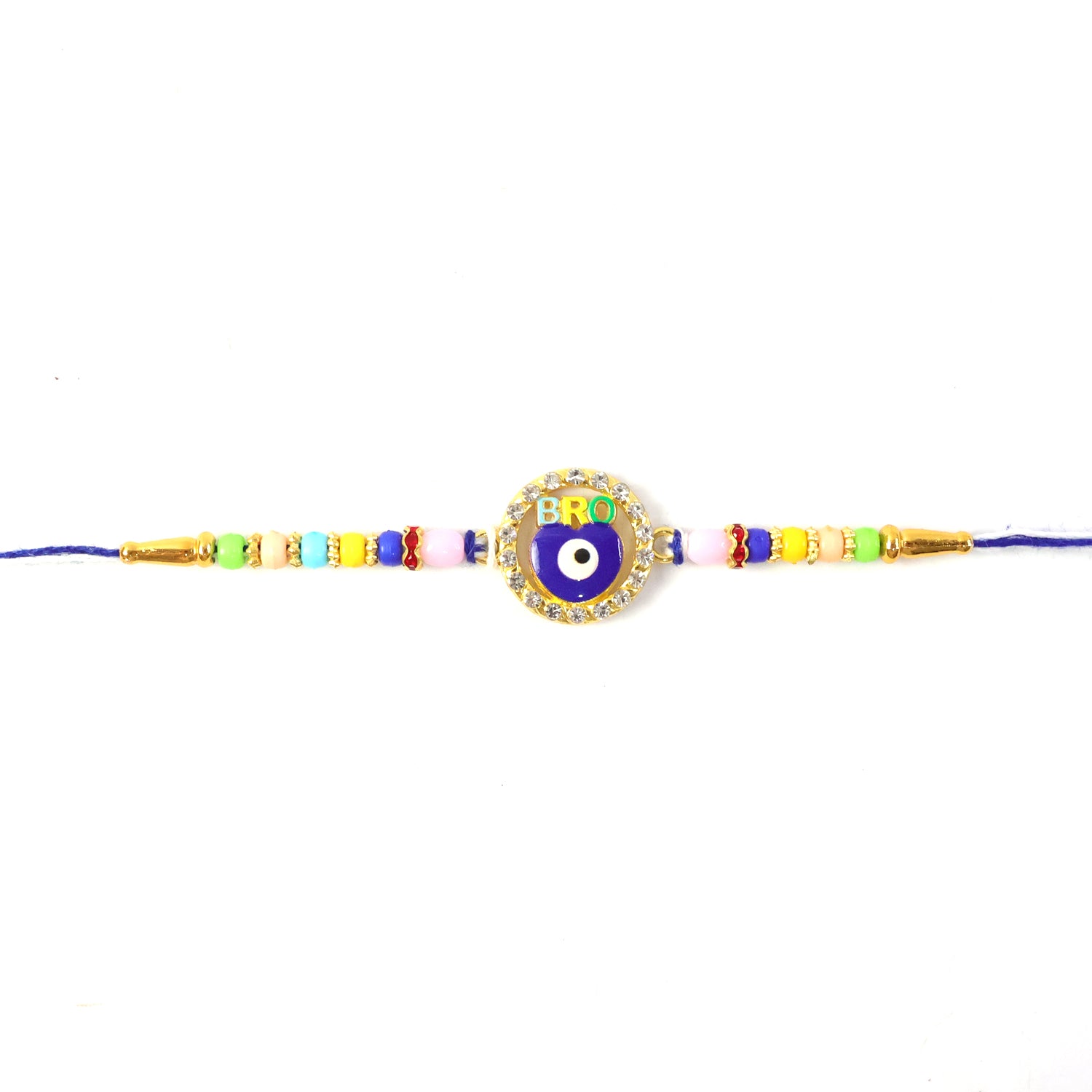 Evil Eye BRO Colorful Beads Rakhi for Brother & Sister on Rakshabandhan - Image 6
