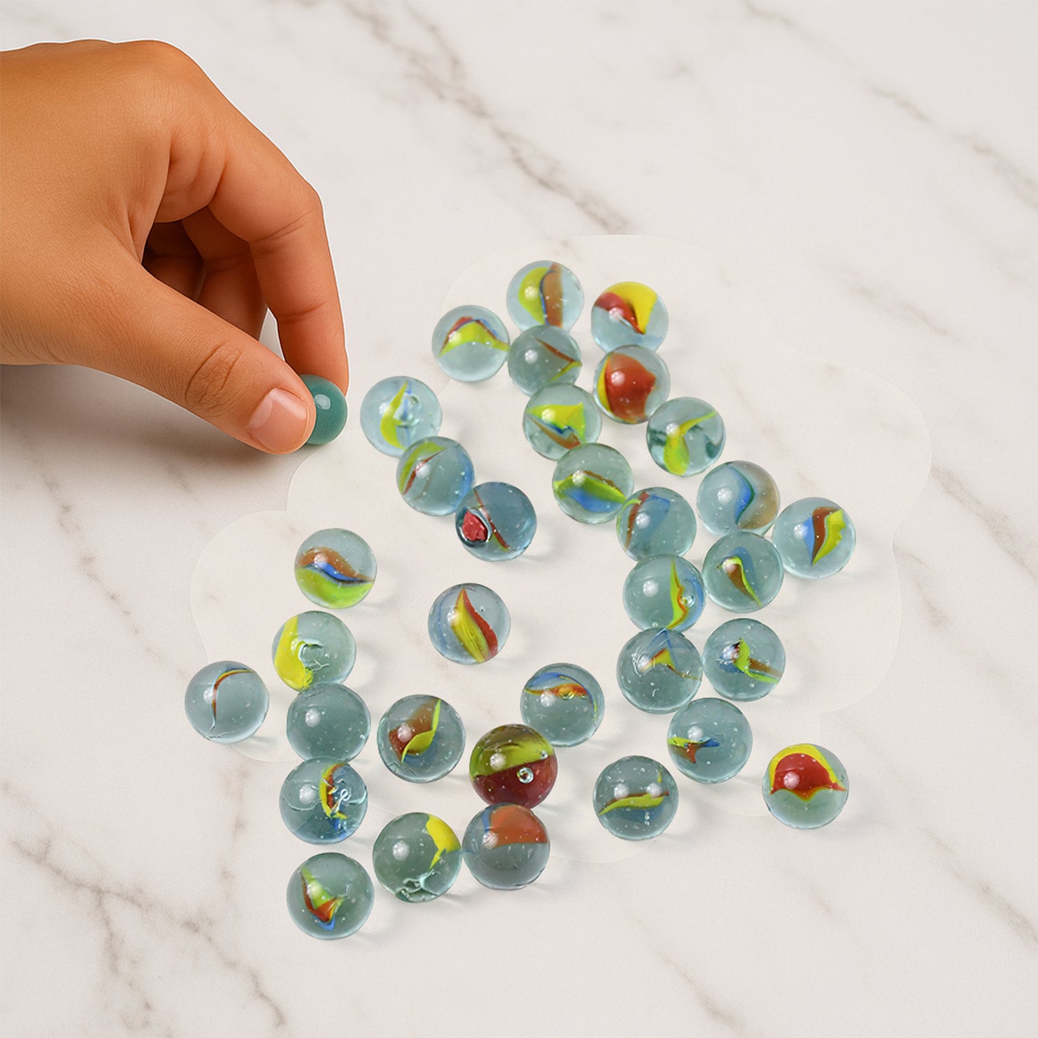 Classic Glass Marbles for Kids – Set of Approx 35 Vibrant Kanchas - Image 3