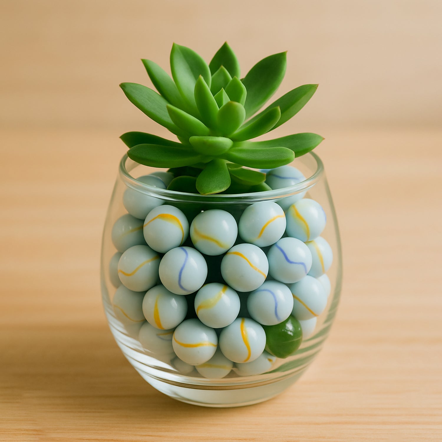 Glass Marbles Pack of 30 – Classic White with Colorful Swirls - Image 3