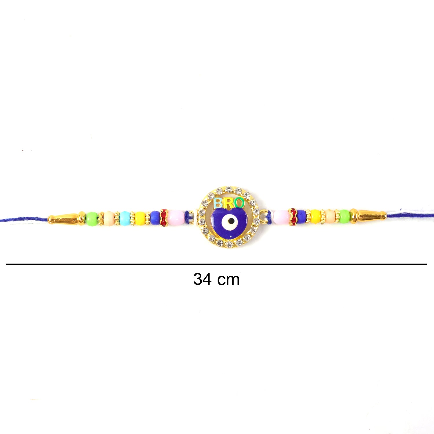 Evil Eye BRO Colorful Beads Rakhi for Brother & Sister on Rakshabandhan - Image 7
