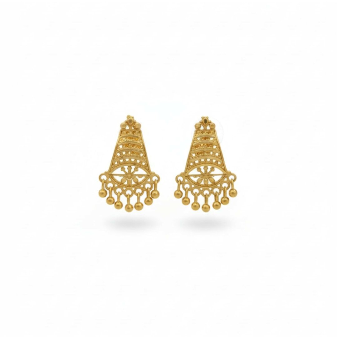 Gold-Plated Jhumka Earrings - Image 4