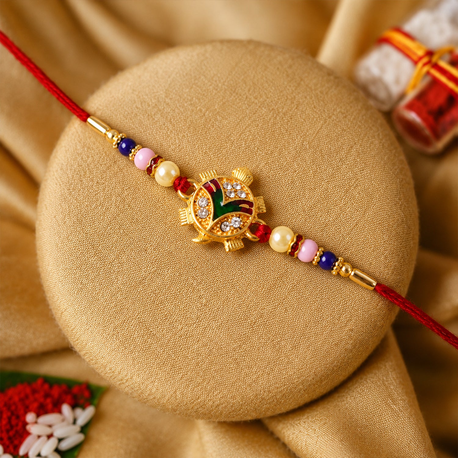 Traditional Tortoise Charm Rakhi for Brother & Sister on Rakshabandhan