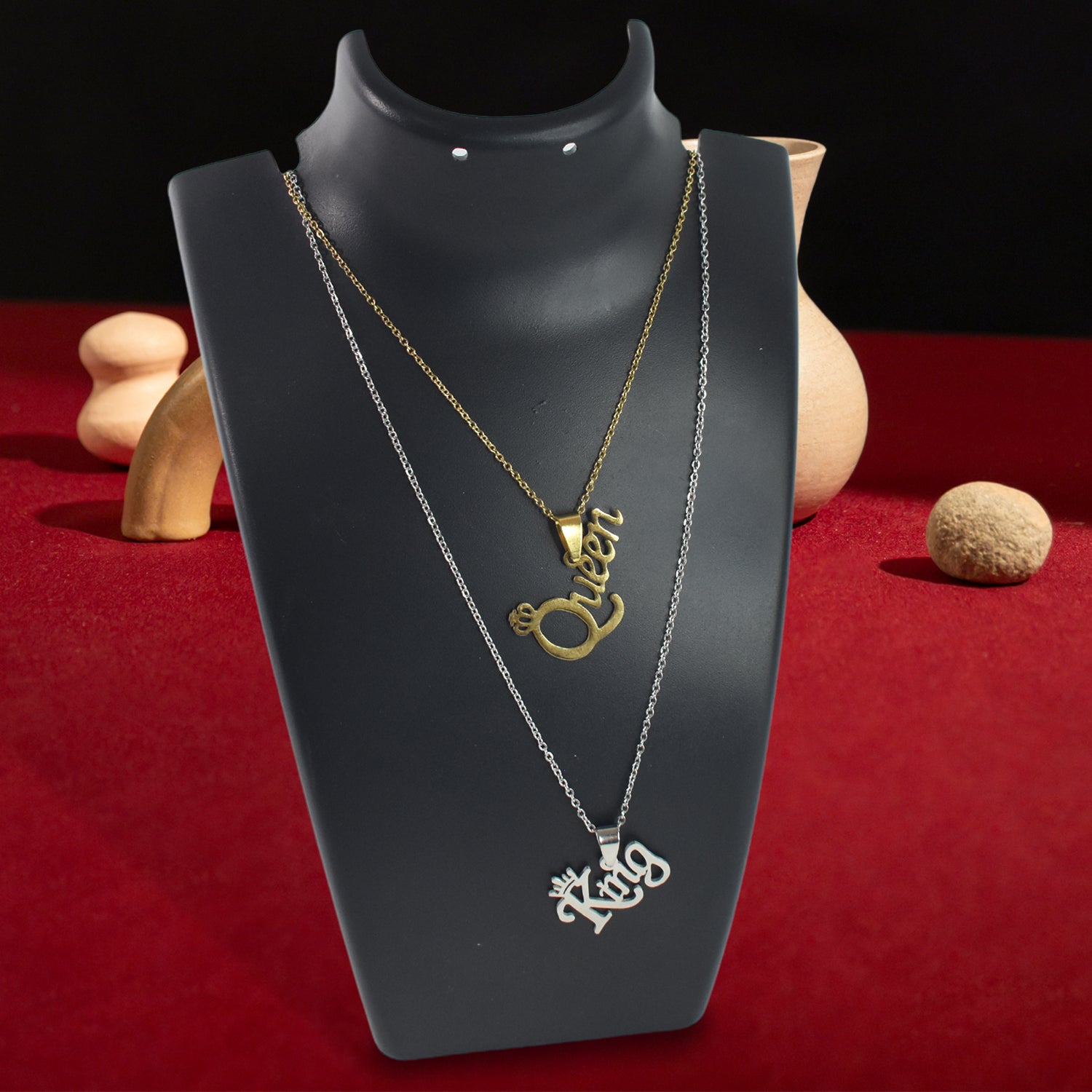 King and Queen Pendant for Men – Stylish Stainless Steel Jewellery - Image 4