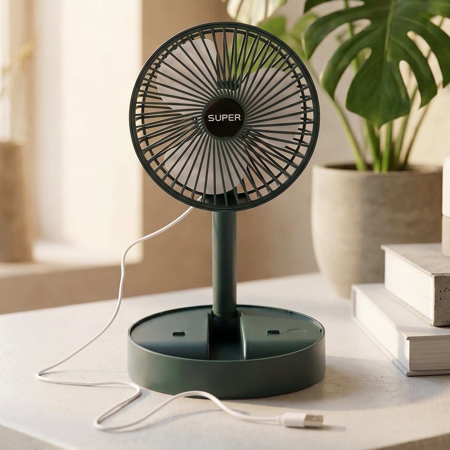 USB Table Fan with Adjustable Stand – Portable Desk Cooling Fan