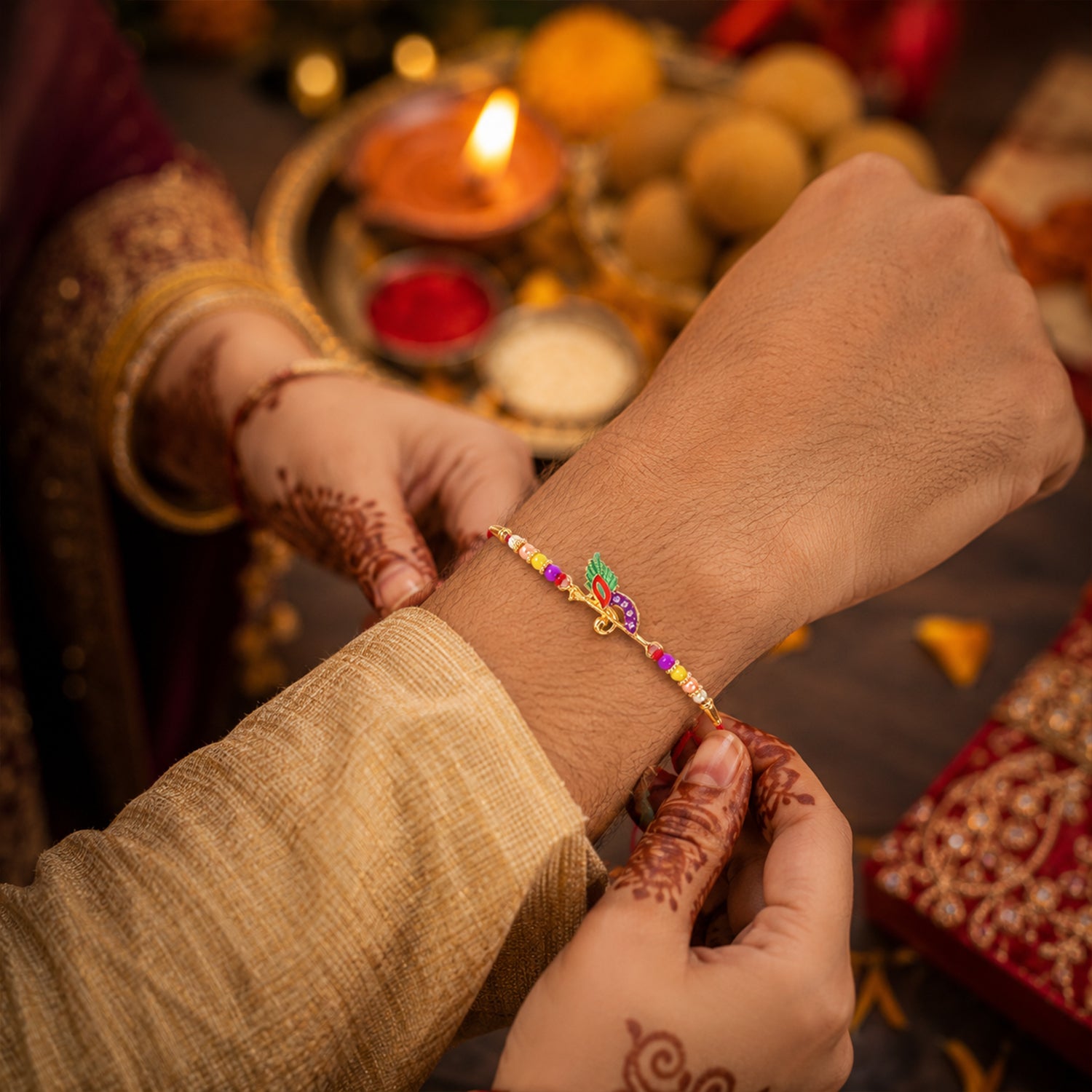 Stylish Bird Design Traditional Rakhi for Brother this Rakshabandhan - Image 4