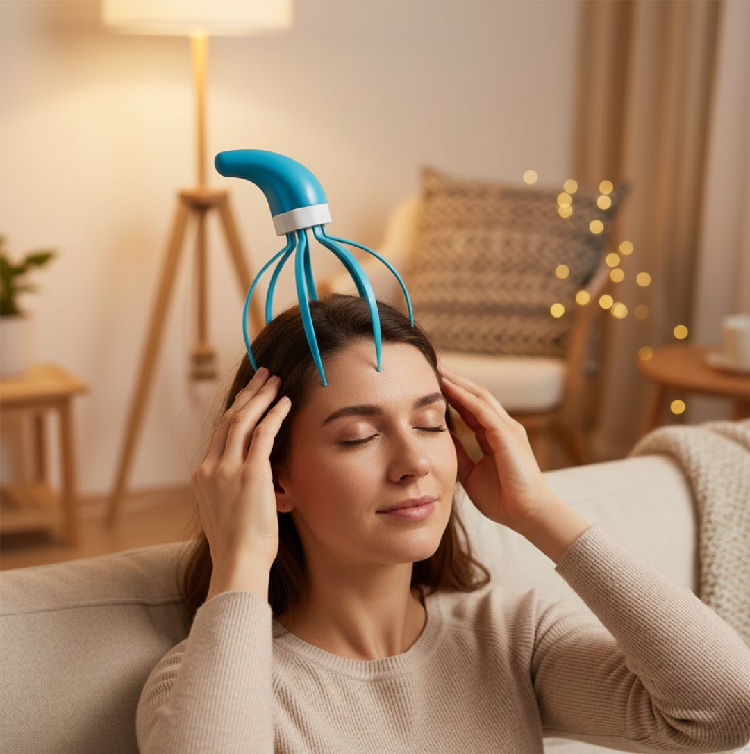 Scalp Massager – 9-Claw Stress Relief Hand Grip | XcelCraft - Image 2