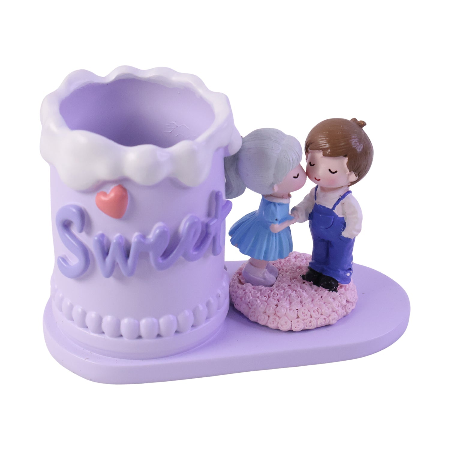 Cute Couple Pen Holder Stand - Resin Desk Organizer & Showpiece - Image 4