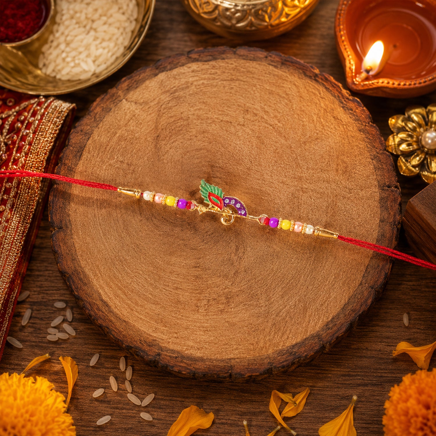 Stylish Bird Design Traditional Rakhi for Brother this Rakshabandhan - Image 5
