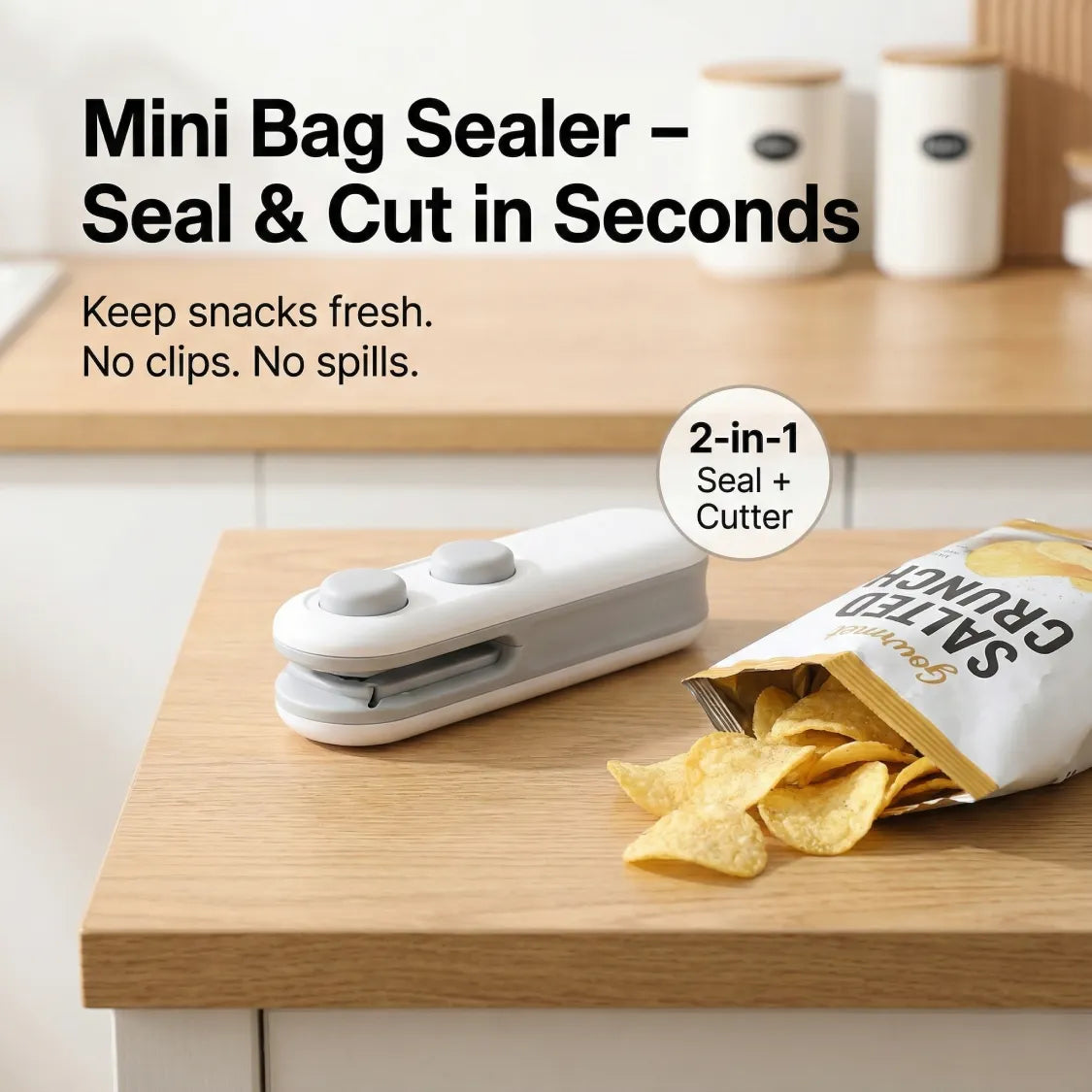 Mini Bag Sealer – 2 in 1 Portable Heat Seal & Cutter | ChefAura - Image 2