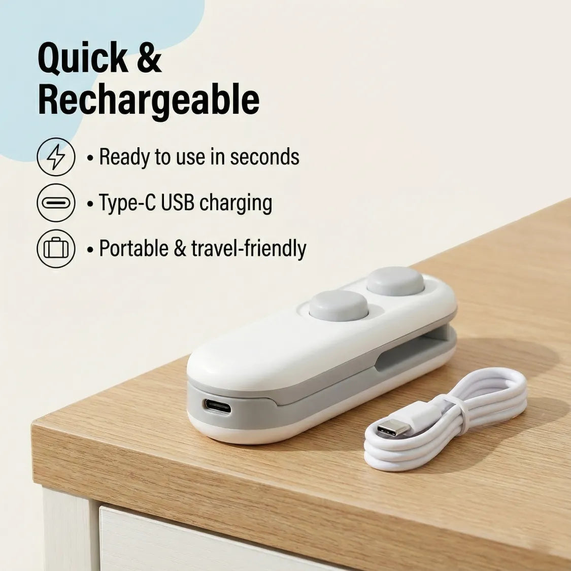 Mini Bag Sealer – 2 in 1 Portable Heat Seal & Cutter | ChefAura - Image 3