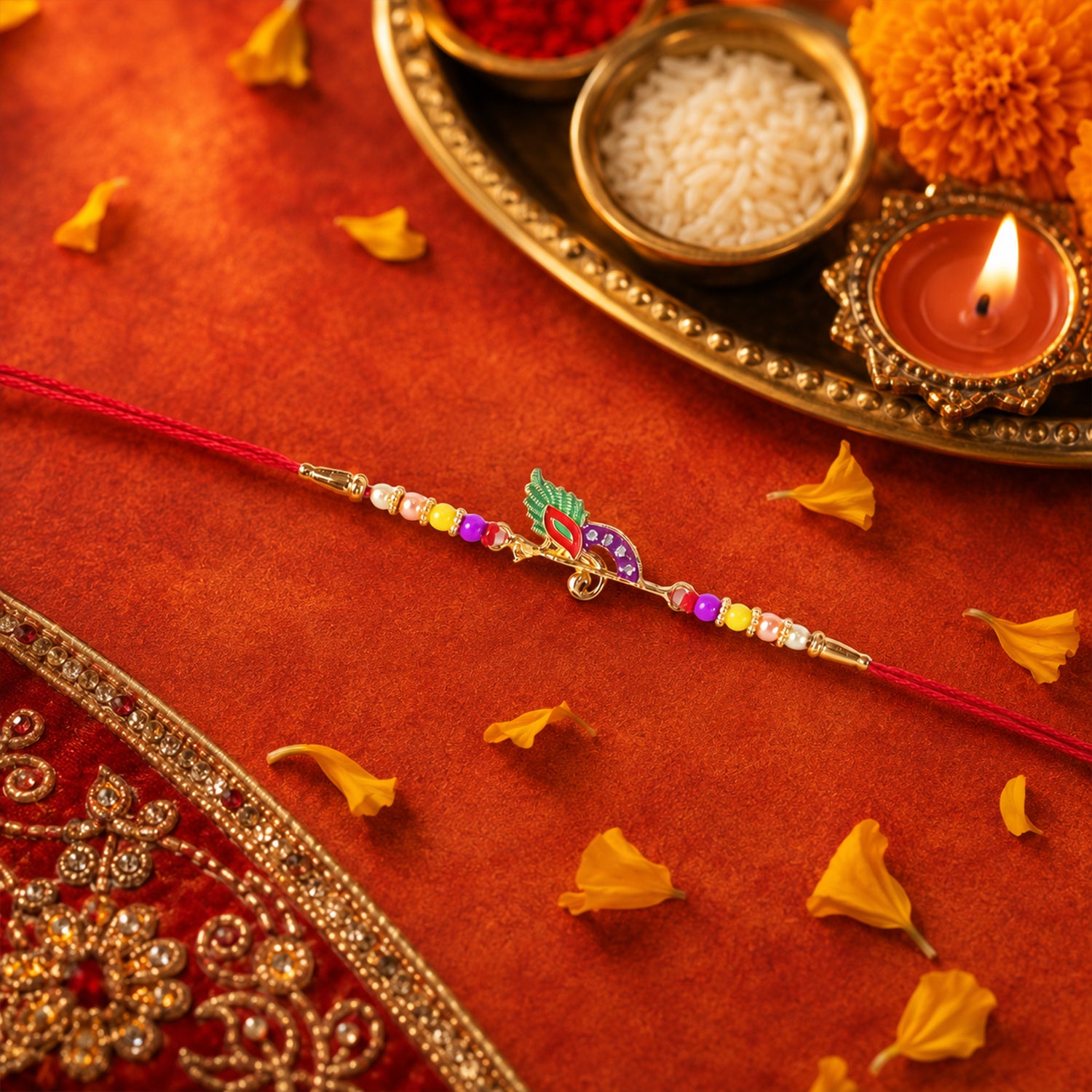 Stylish Bird Design Traditional Rakhi for Brother this Rakshabandhan - Image 3