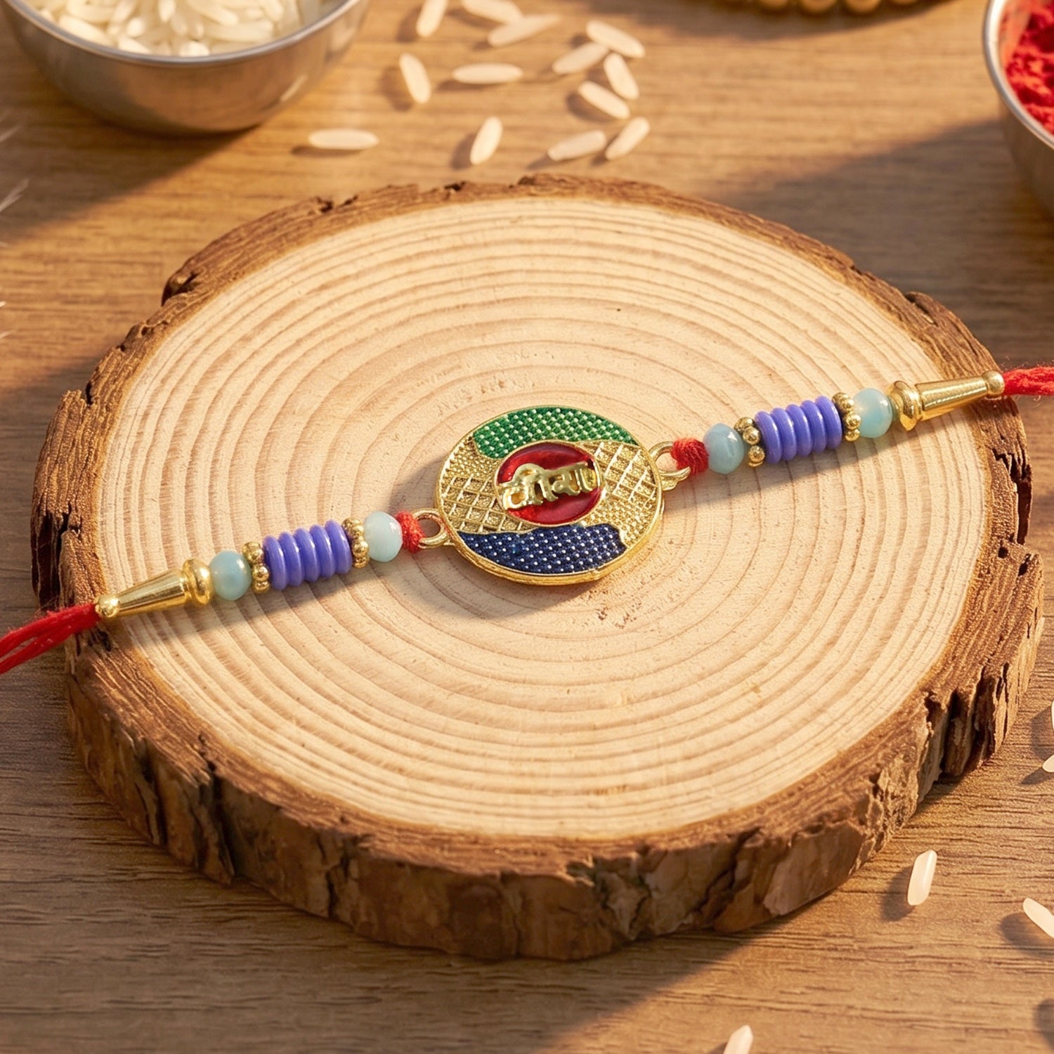 Designer Veera Multicolor Traditional Rakhi Thread for Raksha Bandhan - Image 3