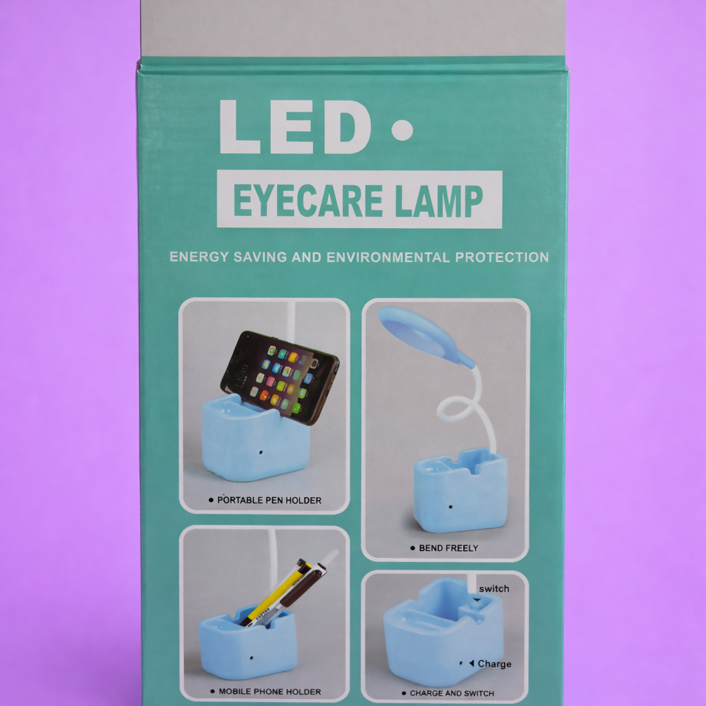 Pink LED Desk Lamp with Pen Holder and Phone holder for Study Table and Kids Room Decor - Image 3