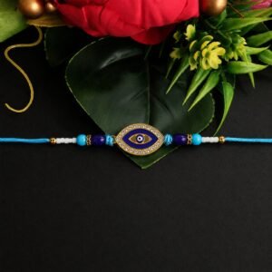 Evil Eye Crystal Beads Rakhi for Rakshabandhan Celebration for Bhai