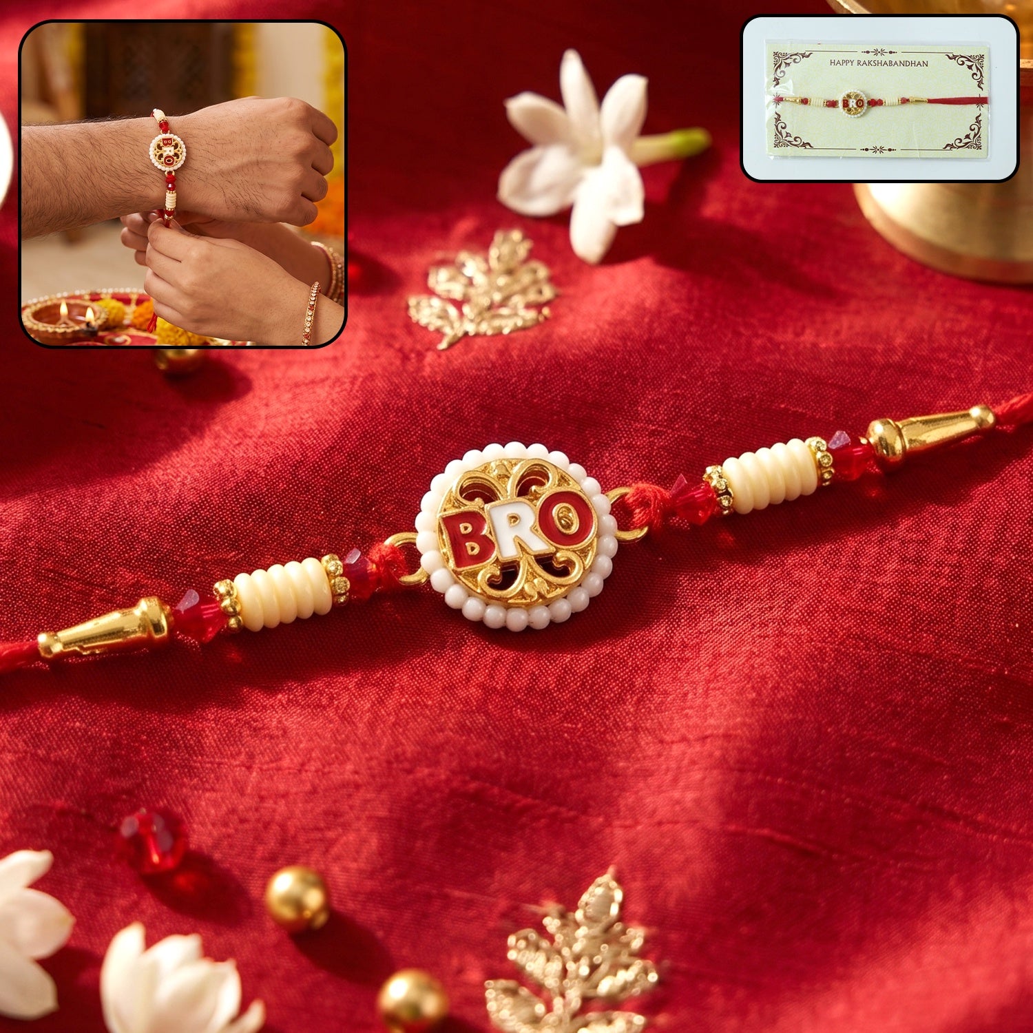 Stylish BRO Letter Designer Rakhi for Brother - Raksha Bandhan Gift