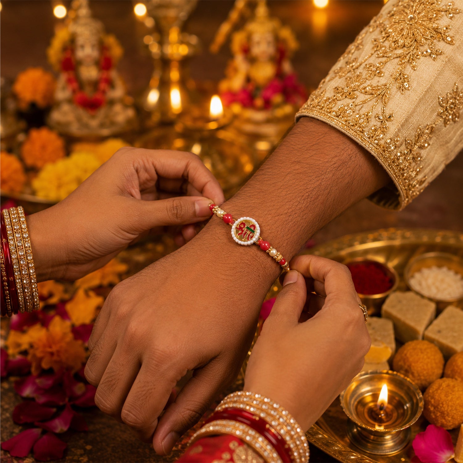 Rakshabandhan Shri Symbol Devnagari Rakhi for Brother and Bhai - Image 2