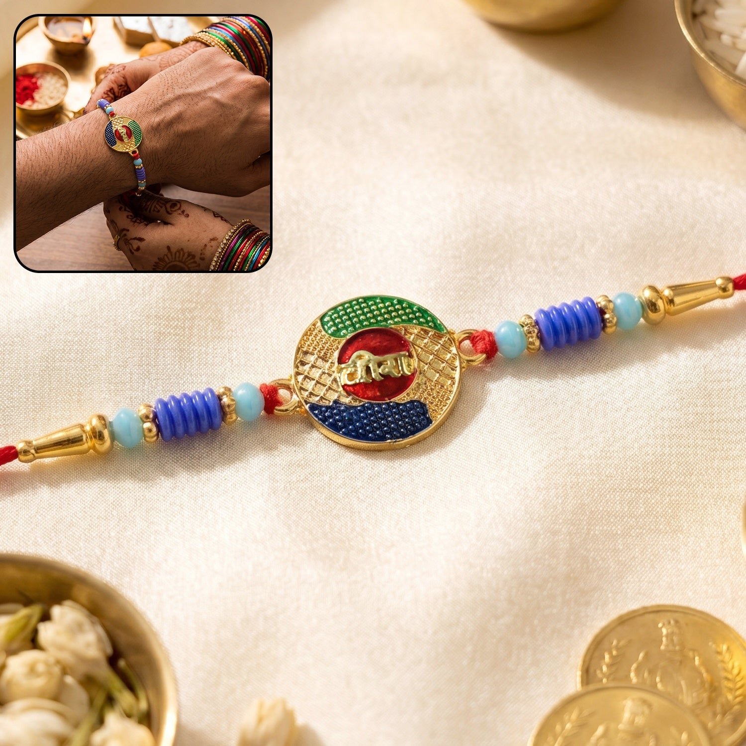Designer Veera Multicolor Traditional Rakhi Thread for Raksha Bandhan