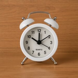 Compact Twin-Bell Analog Alarm Clock - Loud Ringer & Vintage Design