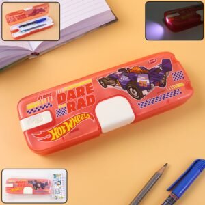 LED Light Cartoon Plastic Pencil Box for Kids – Durable Organizer