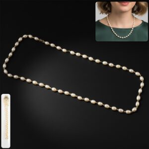 Elegant Pearl Necklace – Classic Single-Line Gold Chain Accent