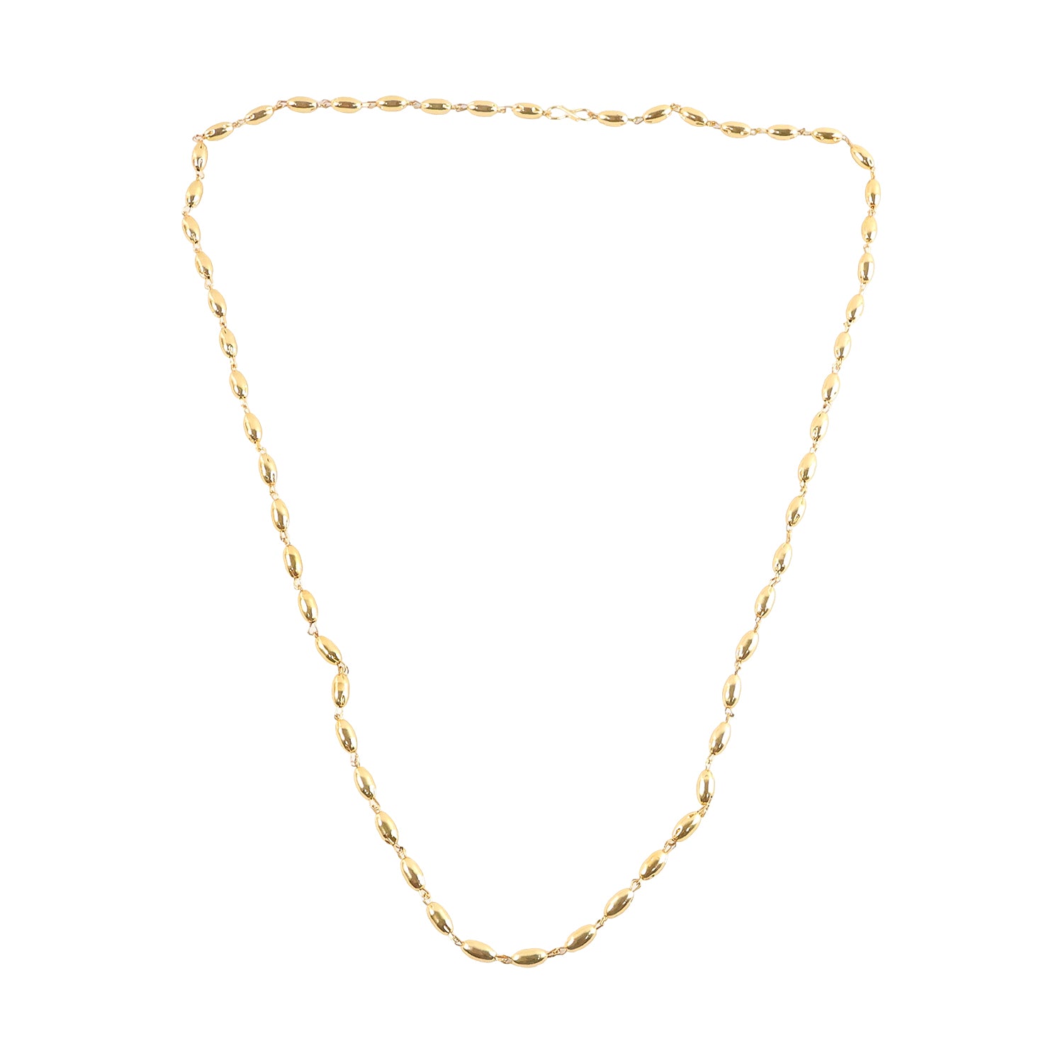Gold Tone Oval Bead Necklace Chain – Elegant Minimal Style for Women - Image 4