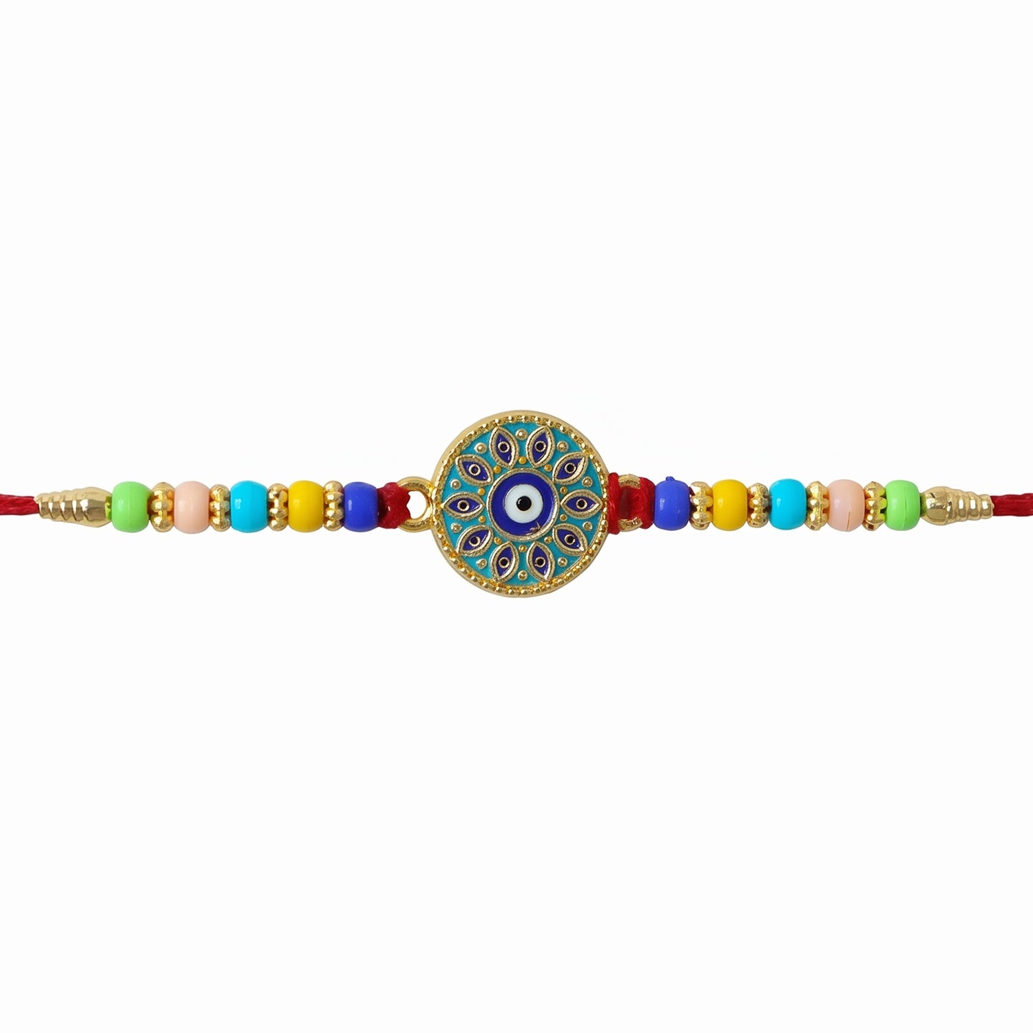 Evil Eye Mandala Round Rakhi for Bhai – Happy Rakshabandhan - Image 5