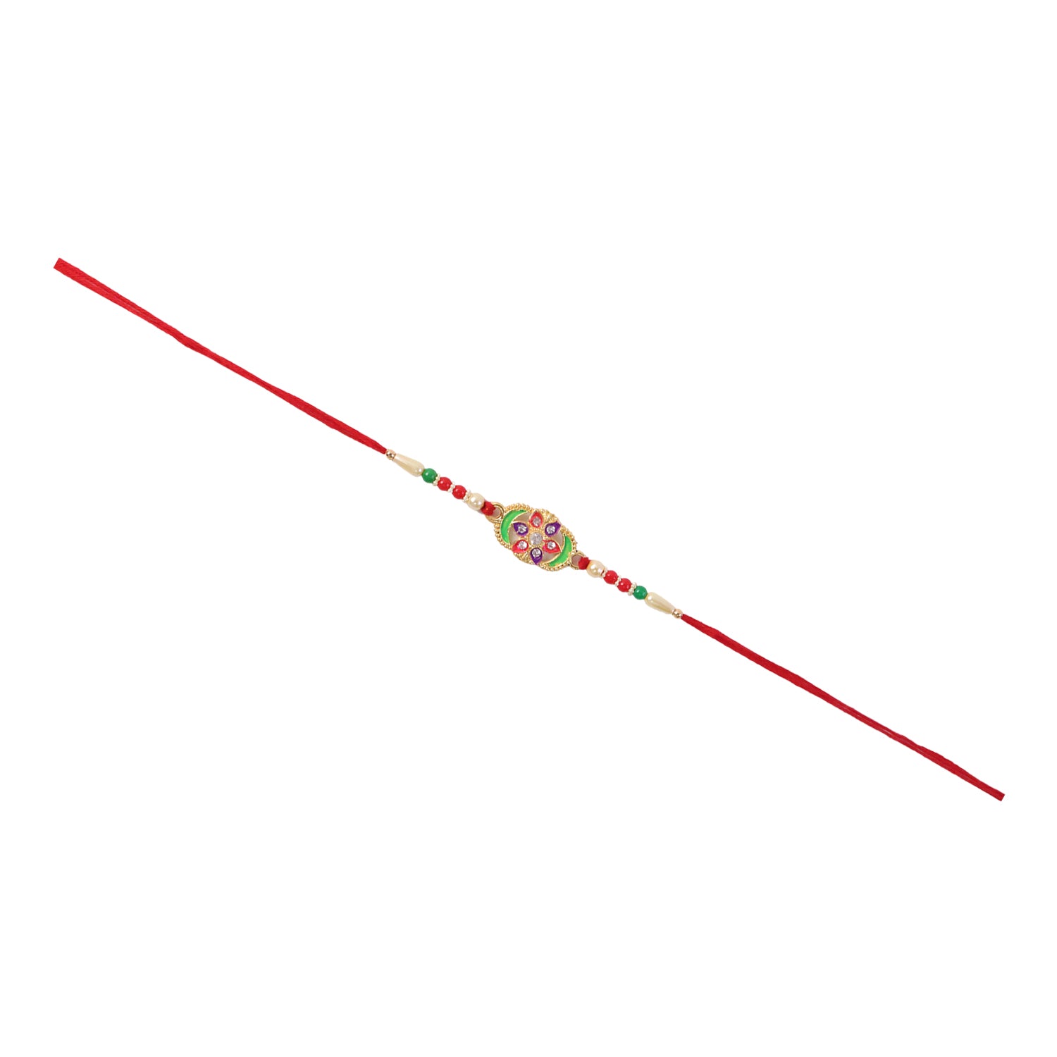 Premium Multicolor Stone Studded Rakhi for Bhai – Happy Rakshabandhan - Image 6