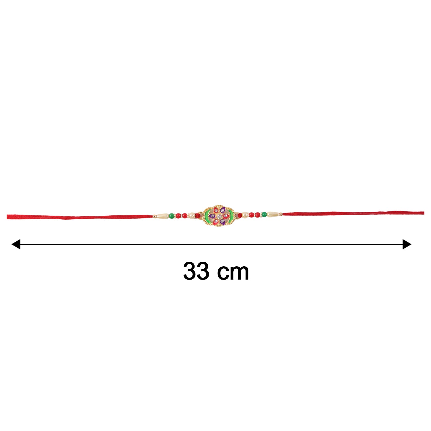 Premium Multicolor Stone Studded Rakhi for Bhai – Happy Rakshabandhan - Image 7