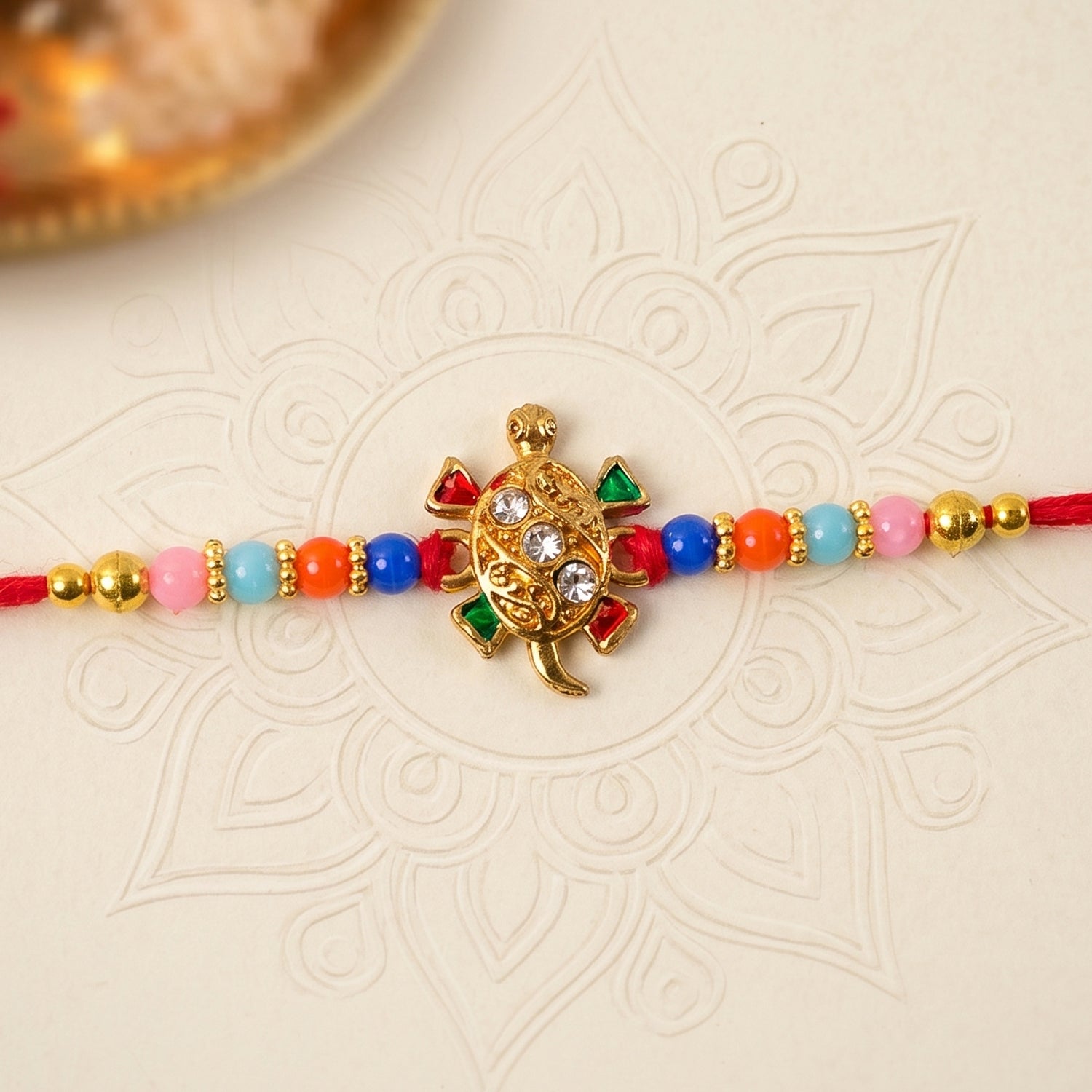 Cute Turtle Design Colorful Beads Rakhi for Rakshabandhan – Bhai Special - Image 5