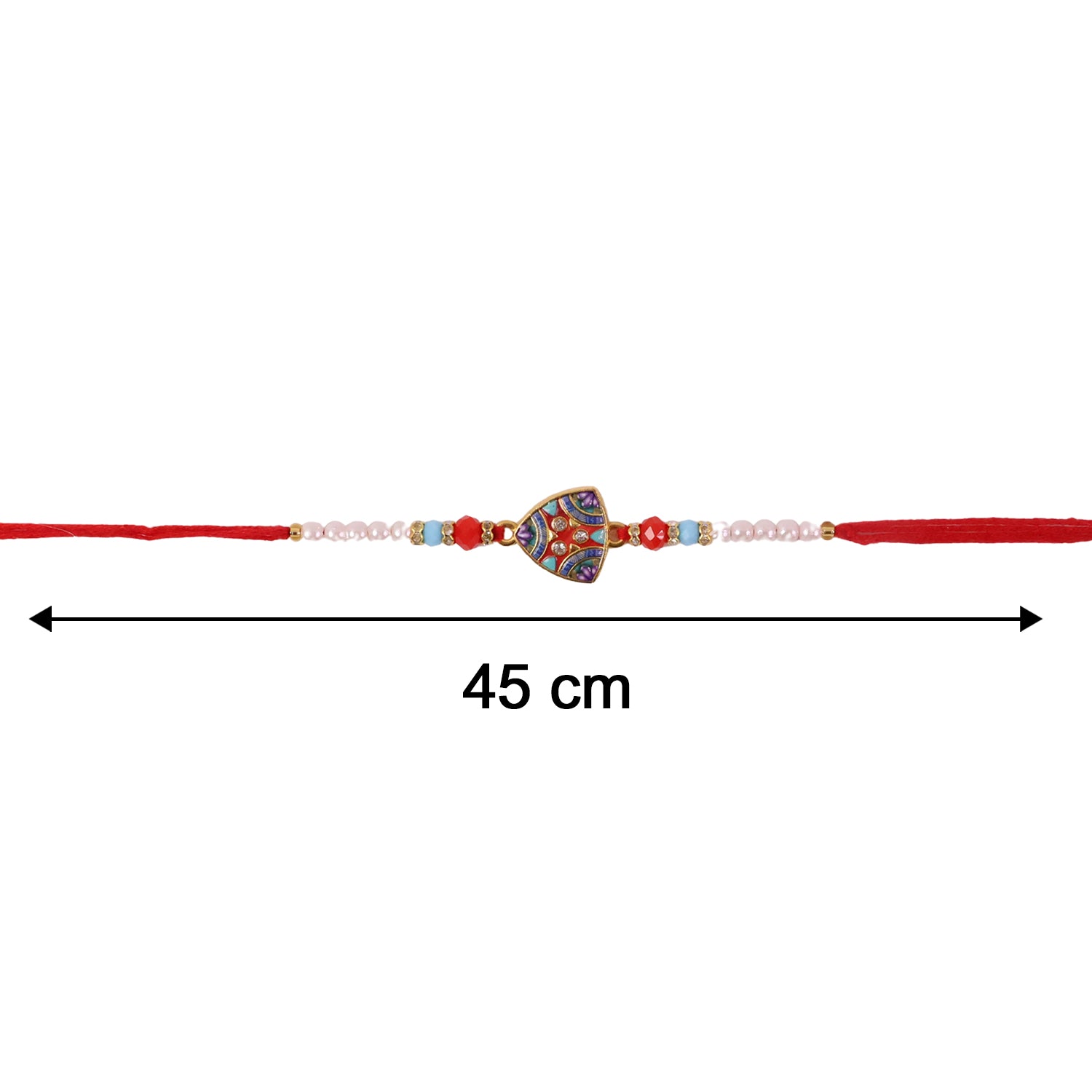 Triangle Shape Pearl Beads Rakhi for Brother – Rakshabandhan Special - Image 6