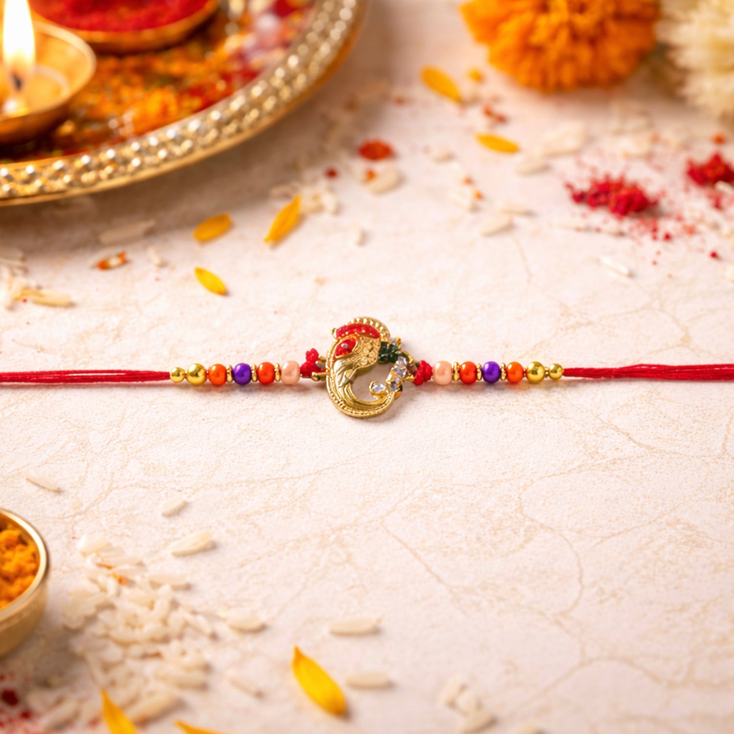 Rakshabandhan Elegant Traditional Threadwork Rakhi for Brother and Bhai - Image 3