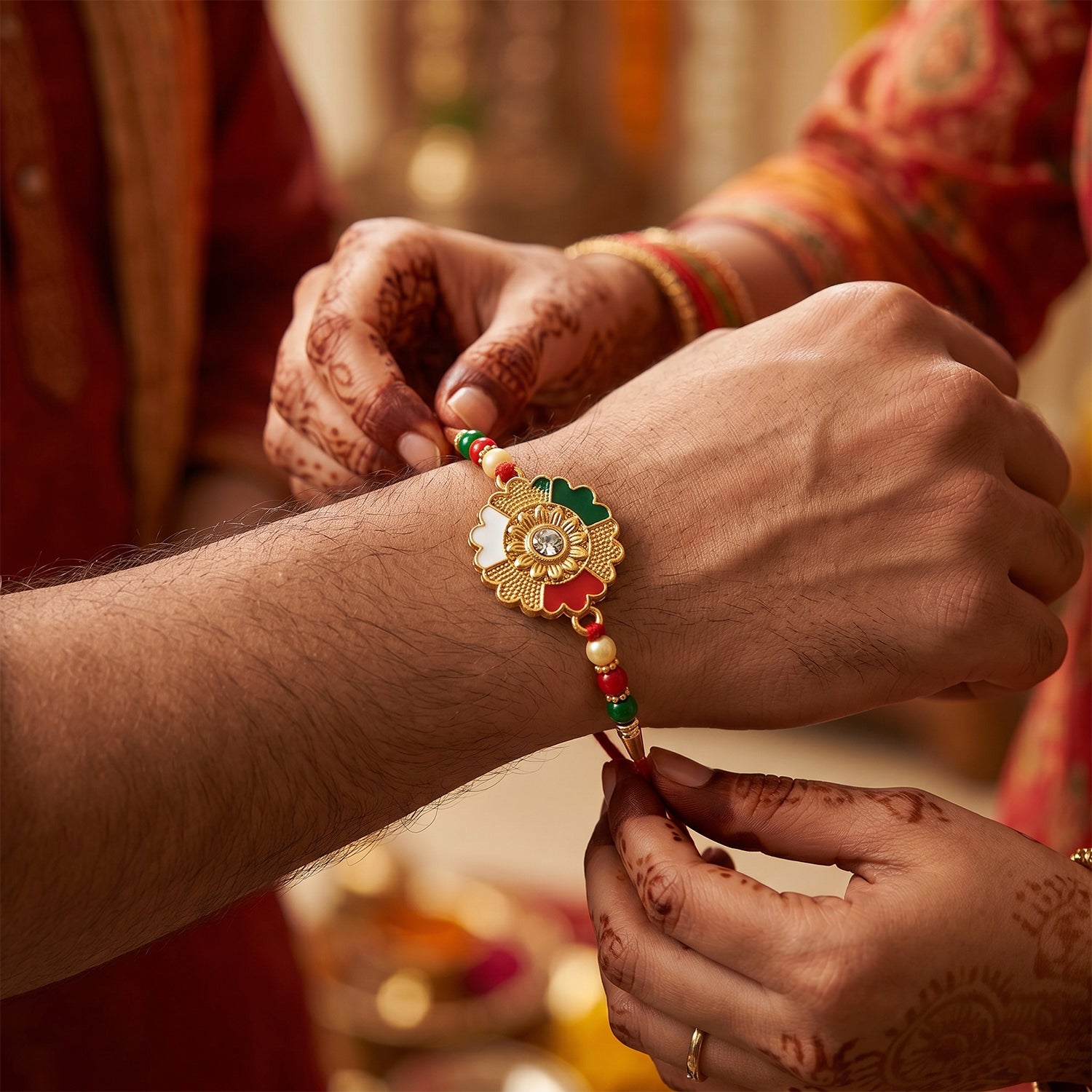 Designer Festive Designer Rakhi for Brother on Rakshabandhan - Image 4