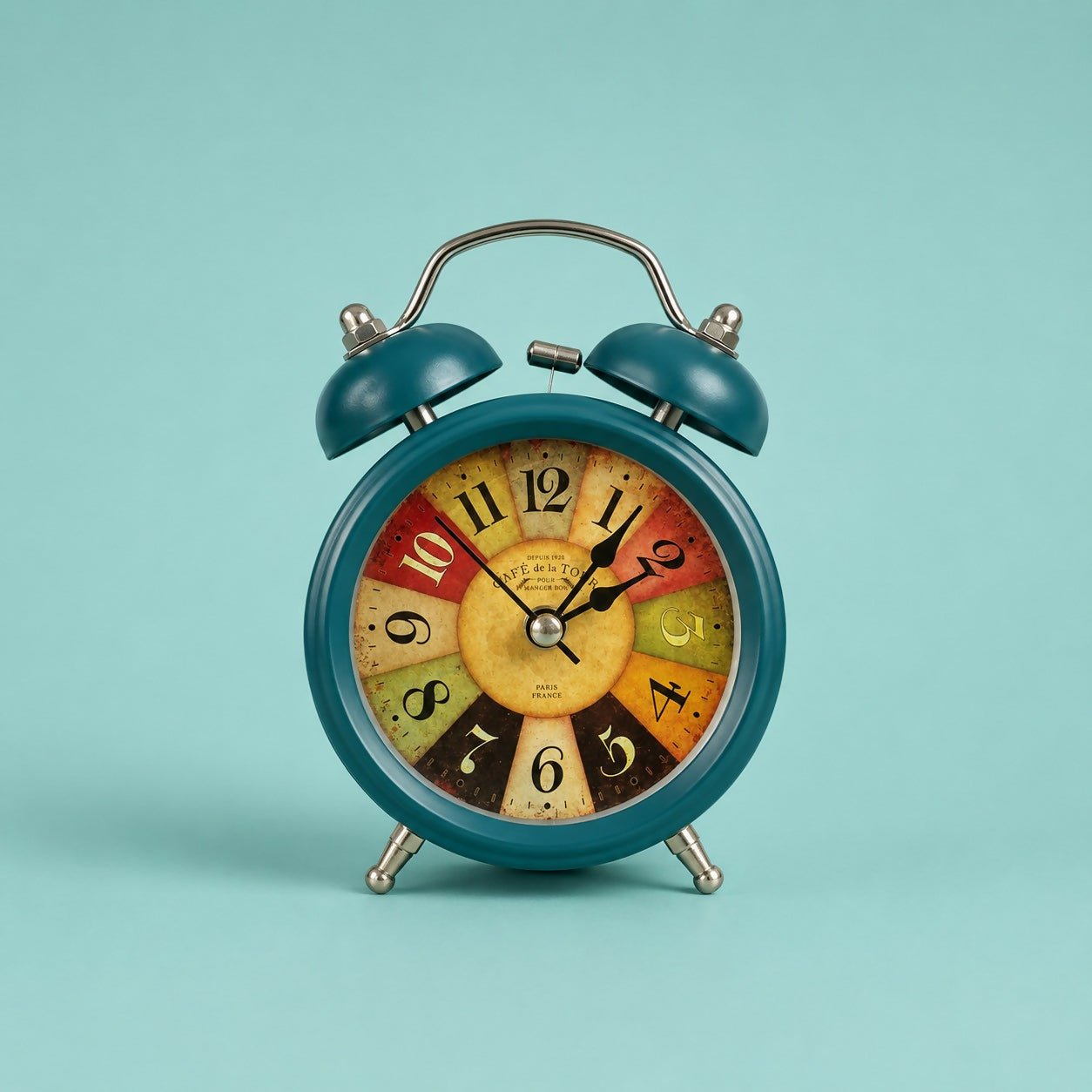 Vintage Twin Bell Analog Alarm Clock - Compact & Colorful - Image 2