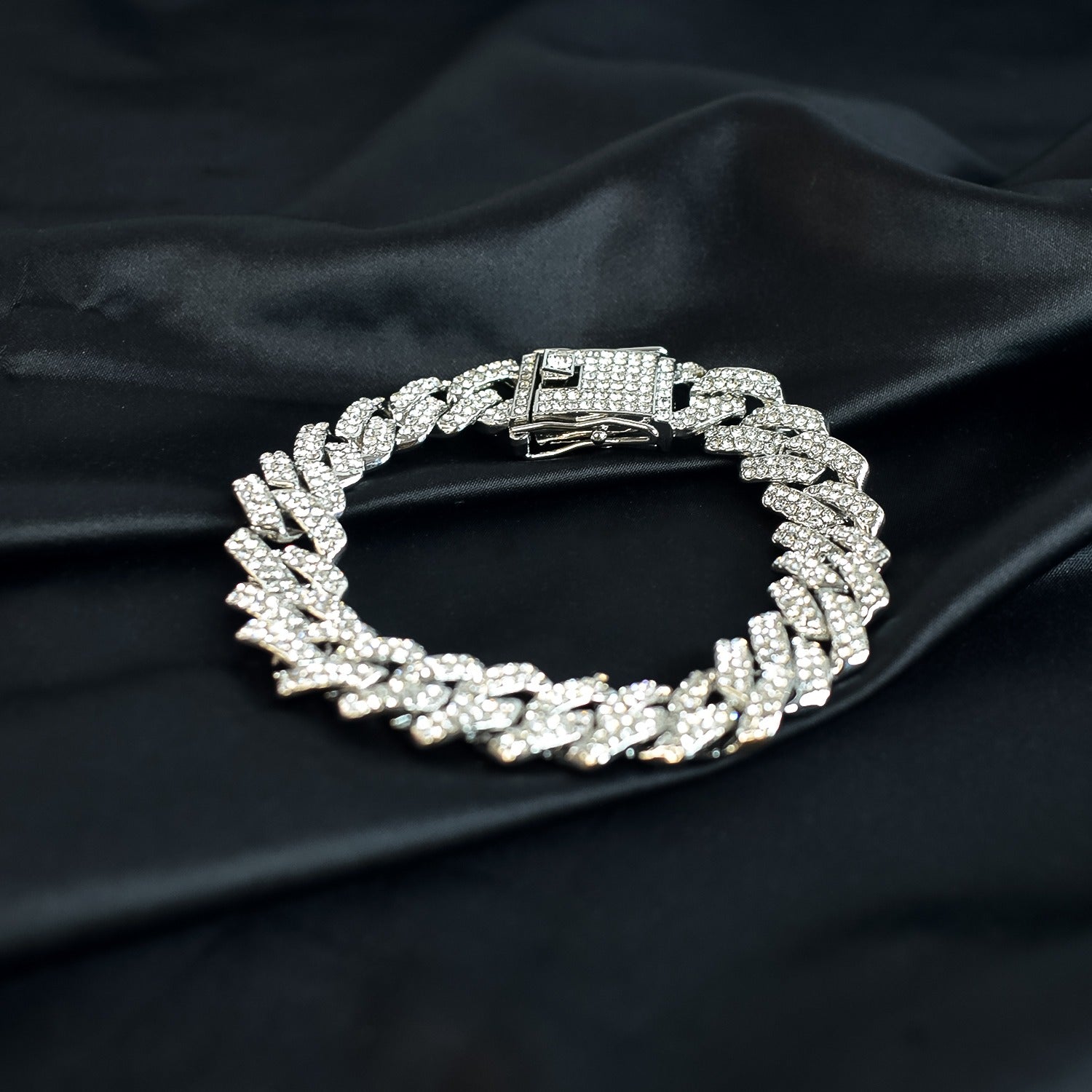 Cuban Link Bracelet – Iced Out Full Cubic Zirconia Bling Chain