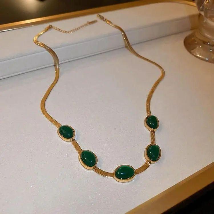 Green Jewellery Set – Crystal Pendant Earrings & Bracelet | BBJ - Image 3